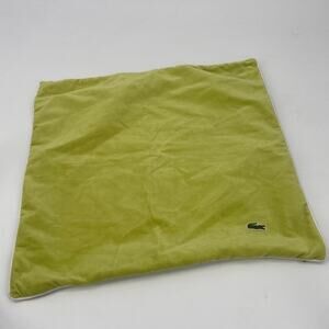 Lacoste bright lime green velvet pillowcase